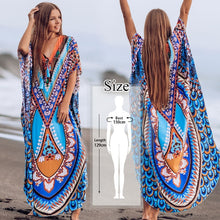 Load image into Gallery viewer, Oversize Kaftan Beach Cover up Pareos de Playa Mujer Beach Wear Oversize Bikini Cover up Robe Plage Sarong Beach Tunic #Q877