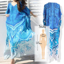 Load image into Gallery viewer, Oversize Kaftan Beach Cover up Pareos de Playa Mujer Beach Wear Oversize Bikini Cover up Robe Plage Sarong Beach Tunic #Q877