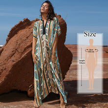 Load image into Gallery viewer, Oversize Kaftan Beach Cover up Pareos de Playa Mujer Beach Wear Oversize Bikini Cover up Robe Plage Sarong Beach Tunic #Q877