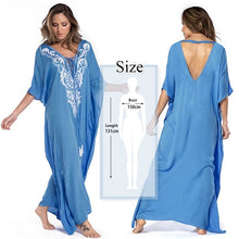 Load image into Gallery viewer, Oversize Kaftan Beach Cover up Pareos de Playa Mujer Beach Wear Oversize Bikini Cover up Robe Plage Sarong Beach Tunic #Q877