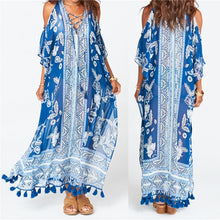 Load image into Gallery viewer, Oversize Kaftan Beach Cover up Pareos de Playa Mujer Beach Wear Oversize Bikini Cover up Robe Plage Sarong Beach Tunic #Q877