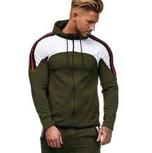 Load image into Gallery viewer, Oversized Zipper Autumn Jacket Men 2019 Striped Bomber Jacket Men Sports White Gym Windbreaker Hooded Jackets Fit Clothing