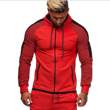 Load image into Gallery viewer, Oversized Zipper Autumn Jacket Men 2019 Striped Bomber Jacket Men Sports White Gym Windbreaker Hooded Jackets Fit Clothing