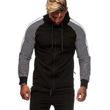Load image into Gallery viewer, Oversized Zipper Autumn Jacket Men 2019 Striped Bomber Jacket Men Sports White Gym Windbreaker Hooded Jackets Fit Clothing
