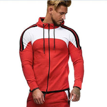 Load image into Gallery viewer, Oversized Zipper Autumn Jacket Men 2019 Striped Bomber Jacket Men Sports White Gym Windbreaker Hooded Jackets Fit Clothing