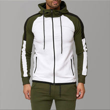 Load image into Gallery viewer, Oversized Zipper Autumn Jacket Men 2019 Striped Bomber Jacket Men Sports White Gym Windbreaker Hooded Jackets Fit Clothing