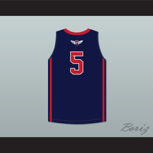 Load image into Gallery viewer, P. J. Washington 5 Findlay Prep Navy Blue Basketball Jersey 1