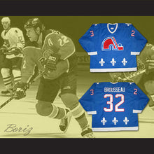 Load image into Gallery viewer, Paul Brousseau 32 Quebec Nordiques Hockey Jersey