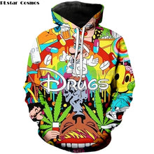 Load image into Gallery viewer, PLstar Cosmos Drop shipping Drugs&amp;weed Men Women Sweatshirt Couples Sweats Unisex Sweatshirt Red Wine 3D print cartoon hoodies