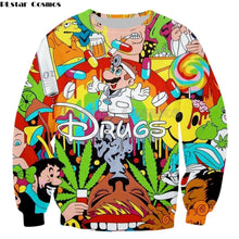 Load image into Gallery viewer, PLstar Cosmos Drop shipping Drugs&amp;weed Men Women Sweatshirt Couples Sweats Unisex Sweatshirt Red Wine 3D print cartoon hoodies