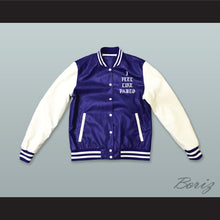 Load image into Gallery viewer, Pablo Escobar I Feel Like Pablo Blue and White Lab Leather Varsity Letterman Jacket