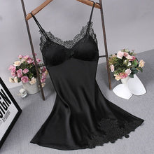 Load image into Gallery viewer, Pajamas Sets Silk Women Nightgowns Sexy Ladies Satin Nightwear Women Robe Nighties Sleepwear shorts combinaison pyjama femme