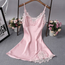 Load image into Gallery viewer, Pajamas Sets Silk Women Nightgowns Sexy Ladies Satin Nightwear Women Robe Nighties Sleepwear shorts combinaison pyjama femme