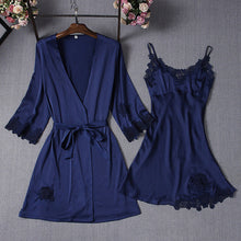 Load image into Gallery viewer, Pajamas Sets Silk Women Nightgowns Sexy Ladies Satin Nightwear Women Robe Nighties Sleepwear shorts combinaison pyjama femme