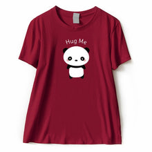 Load image into Gallery viewer, Panda T Shirt Hug Me Letters Short Sleeve 100% Cotton T-shirt Top Quality Women Summer Casual Camiseta Tee