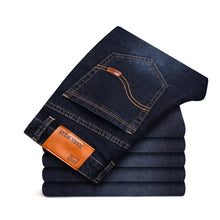 Load image into Gallery viewer, Pantalones vaqueros elásticos para hombre, Jeans clásicos elásticos para negocios, cómodos, lisos, largos, 2020