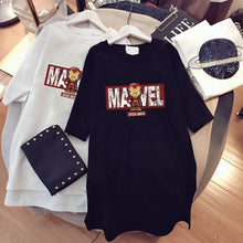Load image into Gallery viewer, Paris Girl Women Cartoons T-Shirt Korean Kawaii Tops 90s Leopard Plus Size Long Tee Cartoon O-Neck Casual Shirt