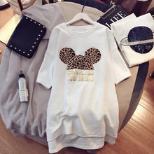 Load image into Gallery viewer, Paris Girl Women Cartoons T-Shirt Korean Kawaii Tops 90s Leopard Plus Size Long Tee Cartoon O-Neck Casual Shirt