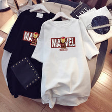 Load image into Gallery viewer, Paris Girl Women Cartoons T-Shirt Korean Kawaii Tops 90s Leopard Plus Size Long Tee Cartoon O-Neck Casual Shirt