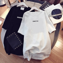 Load image into Gallery viewer, Paris Girl Women Cartoons T-Shirt Korean Kawaii Tops 90s Leopard Plus Size Long Tee Cartoon O-Neck Casual Shirt