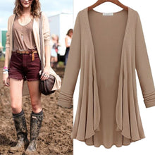 Load image into Gallery viewer, Paris Girl  Women Fashion Cotton Top Thin Blouse Long Sleeve Summer Cardigan Sweater Coat Flounce Plus Size