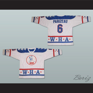 1977 WHA Michel Parizeau 6 WHA All-Star Hockey Jersey