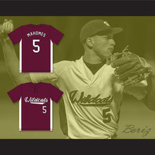 Load image into Gallery viewer, Patrick Mahomes 5 Whitehouse High School Wildcats Maroon Baseball Jersey 2