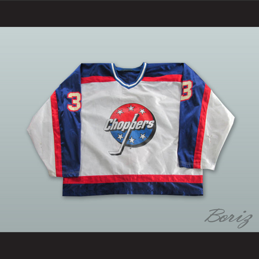 Paul Laus 3 Albany Choppers White Hockey Jersey