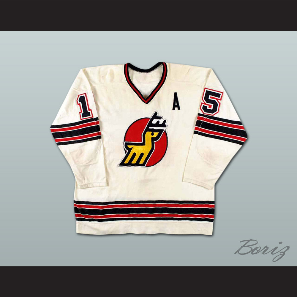 Paul Curtis 15 WHA Michigan Stags White Hockey Jersey