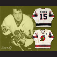 Load image into Gallery viewer, Paul Curtis 15 WHA Michigan Stags White Hockey Jersey