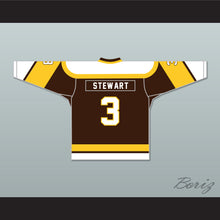 Load image into Gallery viewer, Paul Stewart 3 Binghamton Broome Dusters Brown Hockey Jersey 2