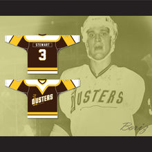 Load image into Gallery viewer, Paul Stewart 3 Binghamton Broome Dusters Brown Hockey Jersey 2
