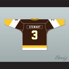 Load image into Gallery viewer, Paul Stewart 3 Binghamton Broome Dusters Brown Hockey Jersey 3