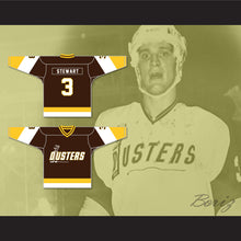 Load image into Gallery viewer, Paul Stewart 3 Binghamton Broome Dusters Brown Hockey Jersey 3