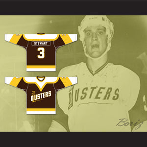 Paul Stewart 3 Binghamton Broome Dusters Brown Hockey Jersey