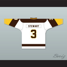 Load image into Gallery viewer, Paul Stewart 3 Binghamton Broome Dusters White Hockey Jersey 2