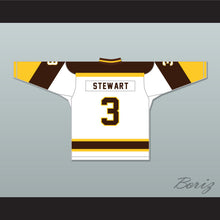 Load image into Gallery viewer, Paul Stewart 3 Binghamton Broome Dusters White Hockey Jersey 3