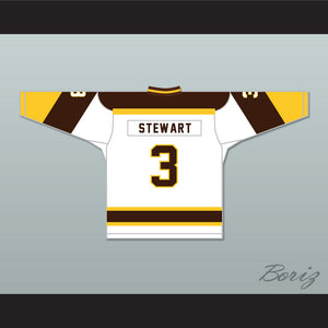 Paul Stewart 3 Binghamton Broome Dusters White Hockey Jersey 3