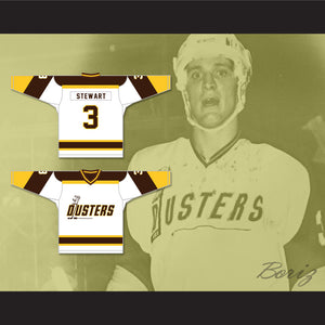 Paul Stewart 3 Binghamton Broome Dusters White Hockey Jersey 3