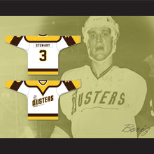 Load image into Gallery viewer, Paul Stewart 3 Binghamton Broome Dusters White Hockey Jersey