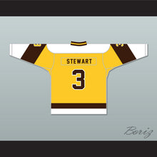 Load image into Gallery viewer, Paul Stewart 3 Binghamton Broome Dusters Yellow Hockey Jersey 2