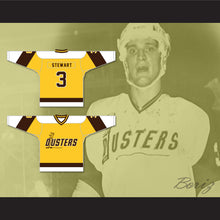 Load image into Gallery viewer, Paul Stewart 3 Binghamton Broome Dusters Yellow Hockey Jersey 2