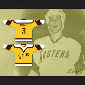 Paul Stewart 3 Binghamton Broome Dusters Yellow Hockey Jersey