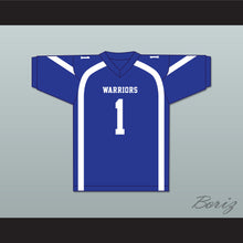 Load image into Gallery viewer, Paulie Anderson 1 Liberty Christian School Warriors Blue Football Jersey