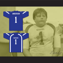 Load image into Gallery viewer, Paulie Anderson 1 Liberty Christian School Warriors Blue Football Jersey