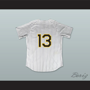 Pedro Cerrano 13 Buzz White Pinstriped Baseball Jersey Major League: Back to the Minors