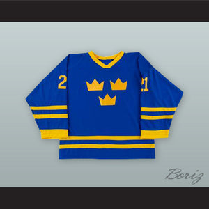 Peter Forsberg 21 Sweden National Team Blue Hockey Jersey
