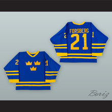 Load image into Gallery viewer, Peter Forsberg 21 Sweden National Team Blue Hockey Jersey