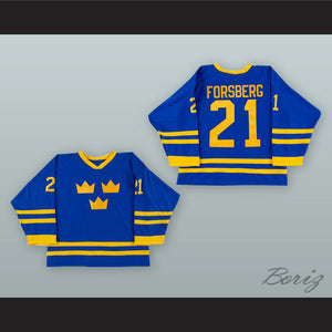 Peter Forsberg 21 Sweden National Team Blue Hockey Jersey