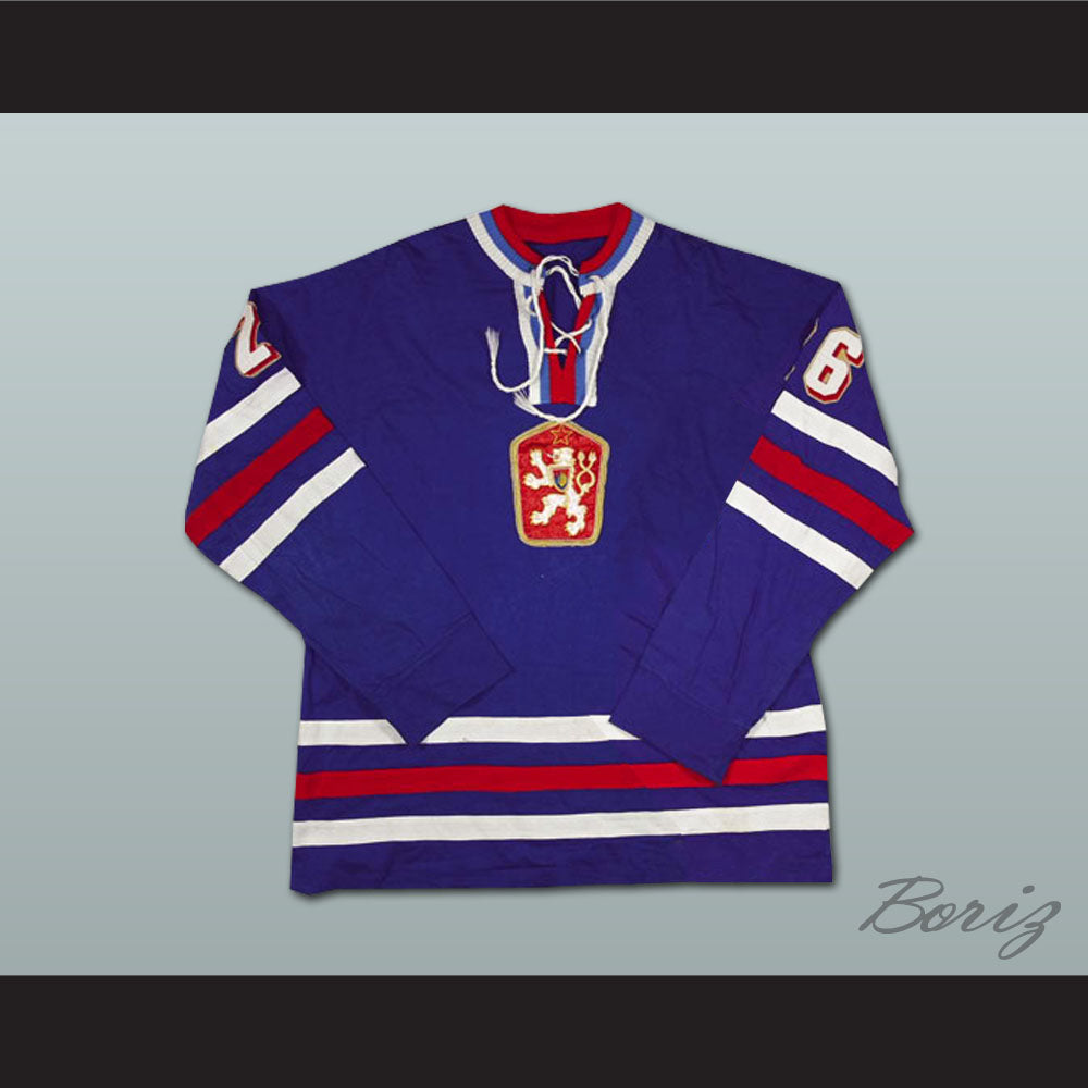 Peter Stastny 26 Czechoslovakia Blue Hockey Jersey